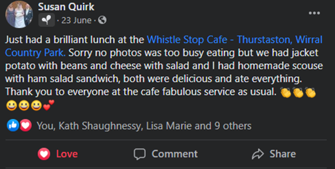 Whistle Stop Cafe Feedback